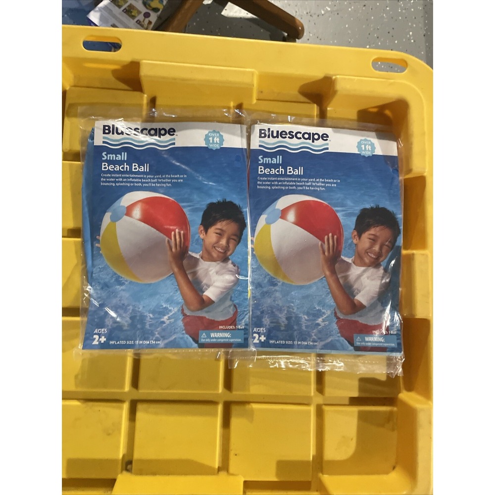 Bluescape Beach Ball  Set of 2 Each Inflated 13 Inches Ages 2+
